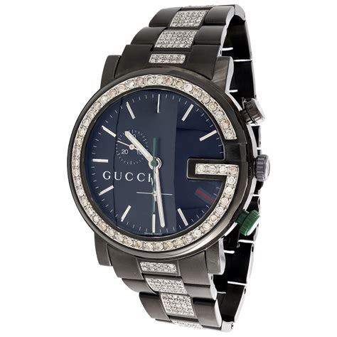 diamond gold gucci watch|black gucci watch with diamonds.